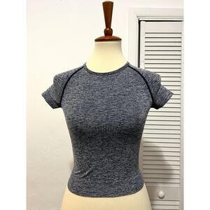 PINK Seamless Crop Tee Gray – XS